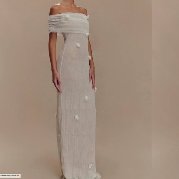 Meshki Brynn Orchid Knit Maxi Dress - Ivory - Picture 3 of 8